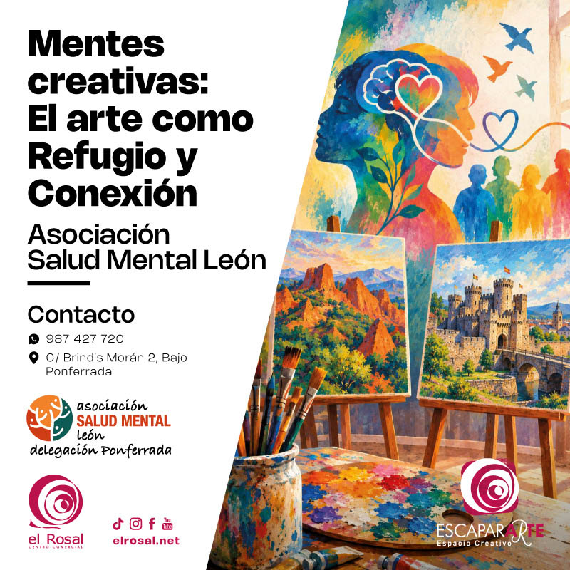 EscaparArte: exposición de algunas de las obras creadas por el taller de pintura de la Asociación Salud Mental León, Delegación de Ponferrada (ALFAEM)